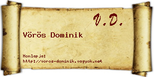 Vörös Dominik névjegykártya