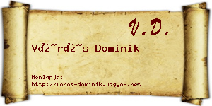 Vörös Dominik névjegykártya