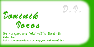 dominik voros business card